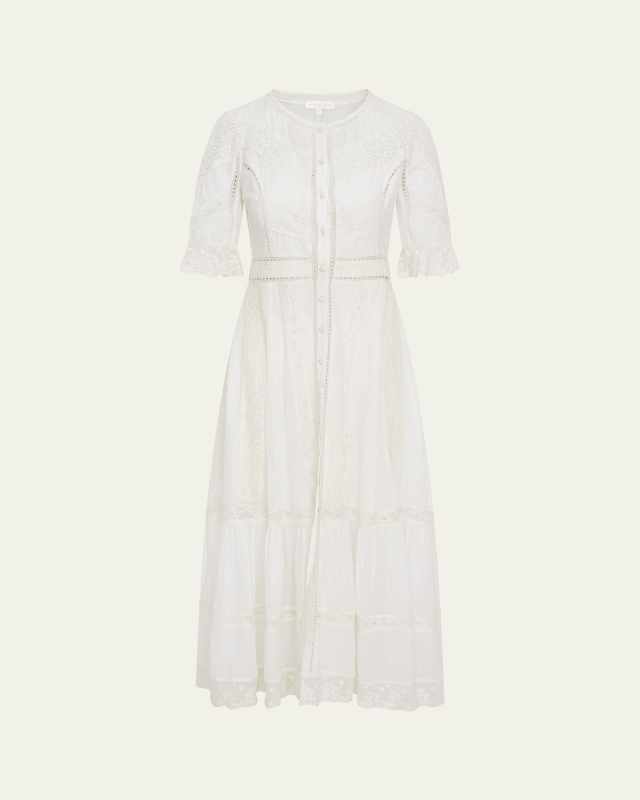 Jovina Embroidered Short-Sleeve Dress